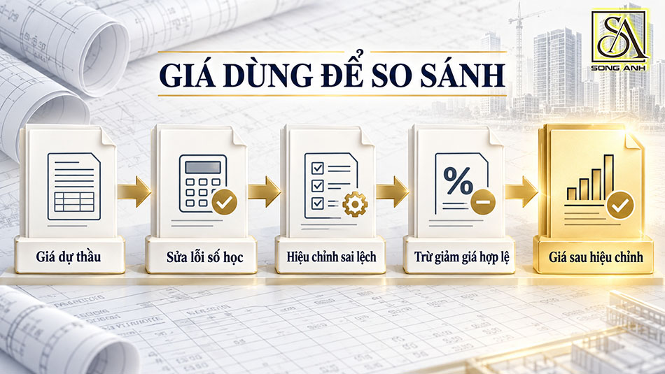 Cách xác định giá dự thầu dùng để so sánh
